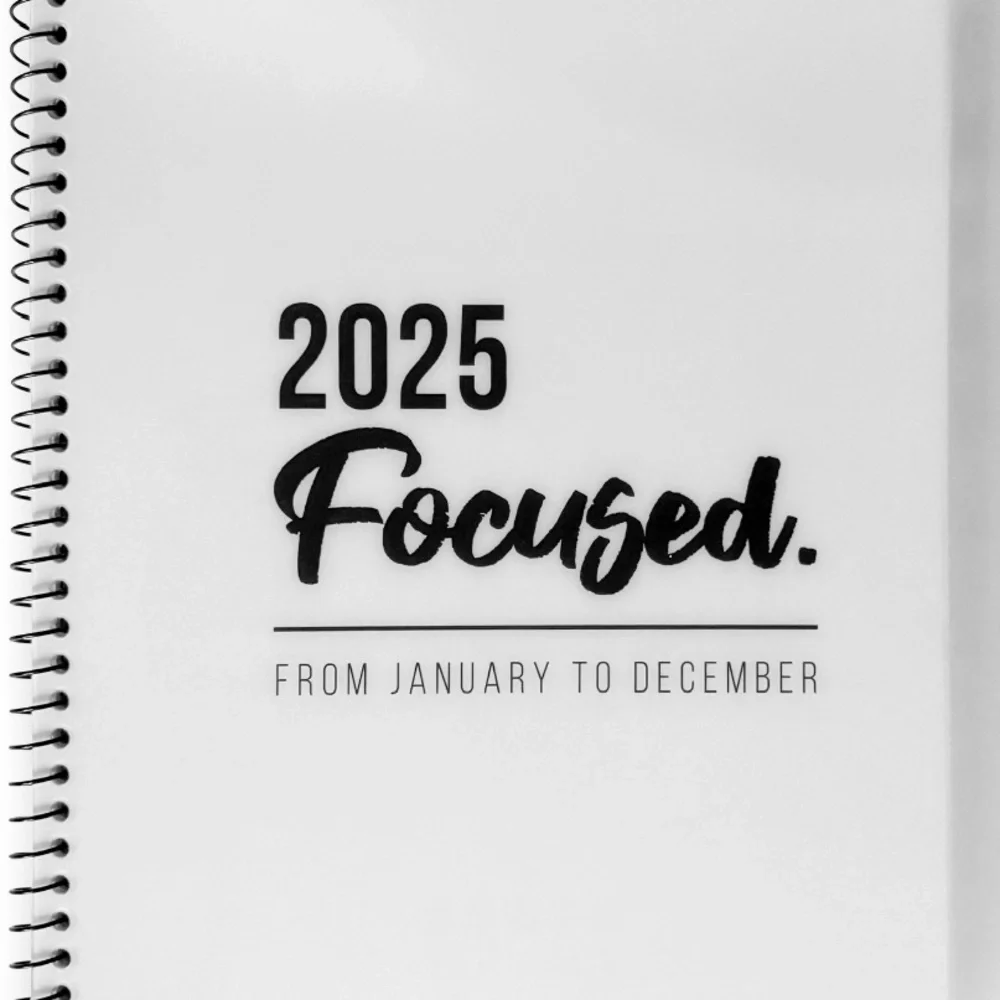 New 2025 Annual Calendar-white or black - bold dates w/ todo lists between mths…
